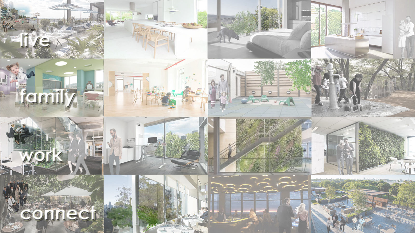 Info-Graphic / Diagram of the ‘Smart Urban Island’ building in Vancouver as Uber-house type building depicting Innovative Fusion of Urban & Rural Lifestyle Opportunity plus Privilege